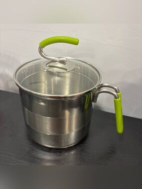Kuhn Rikon Switzerland stainless Steel Cooking Pot locking lid strainer 7 cup